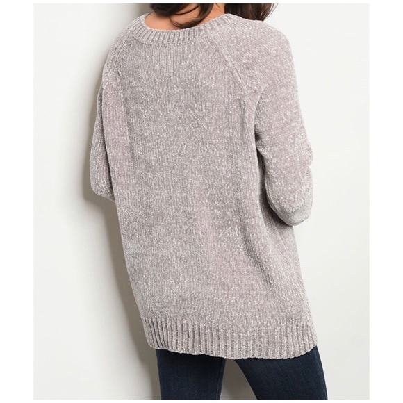 ❄️HEATHER GRAY CHENILLE SWEATER - Picture 4 of 11